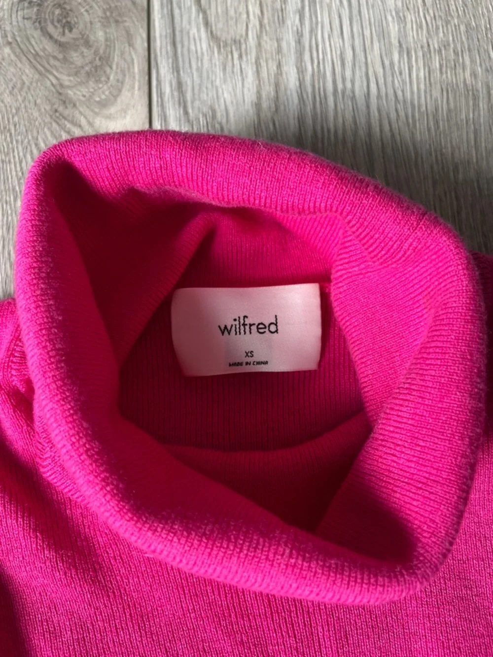Aritzia Wilfred Rebecca Turtleneck Merino Wool Cropped Pink Size XS - Picture 6 of 8